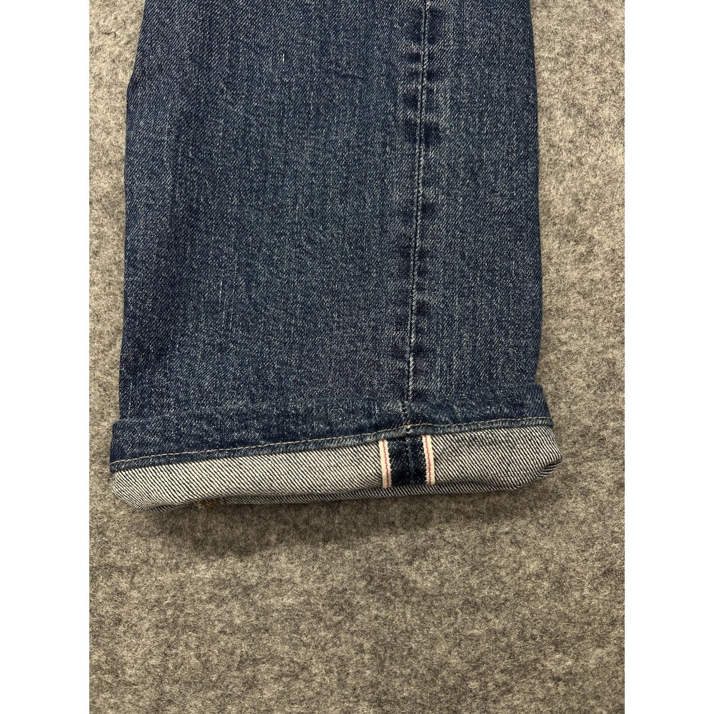 J.Crew Flex Straight Jeans Mens 34x28* Blue Selvedge Denim Stretch Medium Wash - Picture 2 of 15